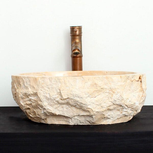 Cuba de Banheiro em Mármore Natural MEC22 43 X 35 X 15cm - 1
