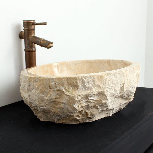 Cuba de Banheiro em Mármore Natural MEC22 43 X 35 X 15cm - 4