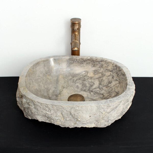 Cuba de Banheiro em Mármore Natural MD21-L 44 X 34 X 15cm - 5