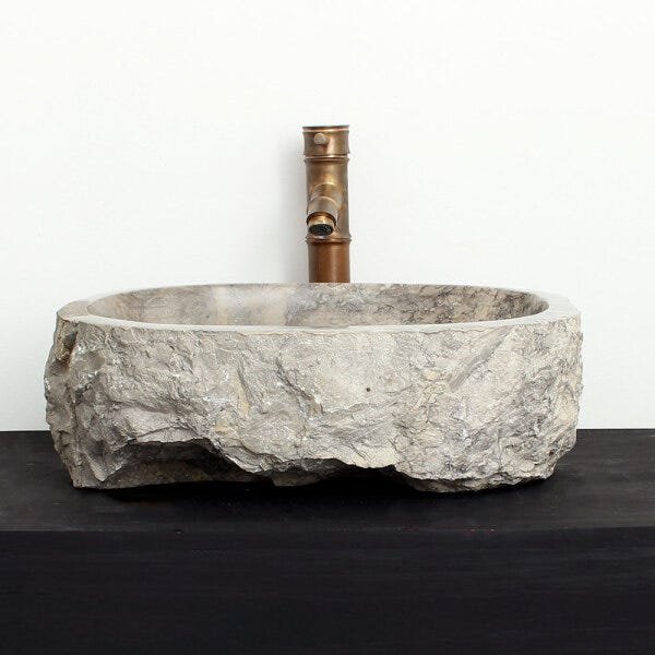 Cuba de Banheiro em Mármore Natural MD21-L 44 X 34 X 15cm - 1