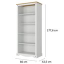 Ver imagem 3 de Estante com 5 Nichos de Madeira Maciça Branco Lavado