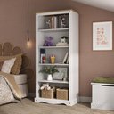 Ver imagem 6 de Estante com 5 Nichos de Madeira Maciça Branco Lavado