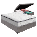 Ver imagem 1 de Cama Box Baú Casal e Colchão Molas Ensacadas Amsterdã Probel:cinza