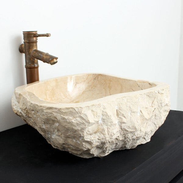 Cuba de Banheiro em Mármore Natural MEC23-L 48 X 38 X 15cm - 4