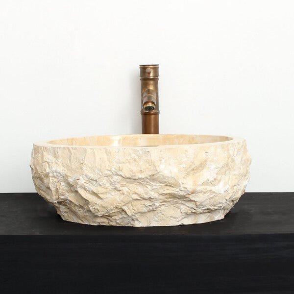 Cuba de Banheiro em Mármore Natural MEC07 44 X 40 X 15cm - 1