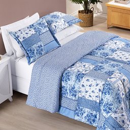 Edredom King 3 peças Dupla face Inverno Quente Bouti Estampado:Azul Sereno - 2