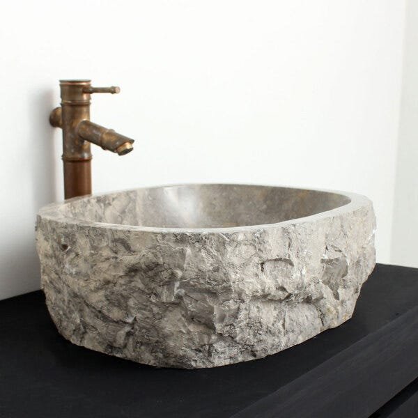 Cuba de Banheiro em Mármore Natural MD24 44 X 36 X 15cm - 4