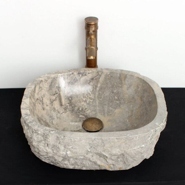 Cuba de Banheiro em Mármore Natural MD24 44 X 36 X 15cm - 5