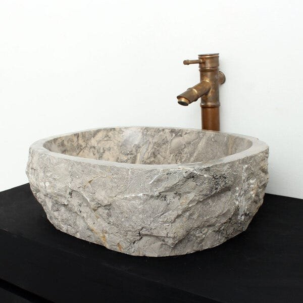 Cuba de Banheiro em Mármore Natural MD24 44 X 36 X 15cm - 3