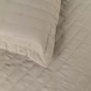 Ver imagem 5 de Kit Cobre Leito Rubine Casal Bordado Micropercal 400 Fios Colcha Liso 3 Peças Bege
