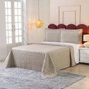 Ver imagem 3 de Kit Cobre Leito Rubine Casal Bordado Micropercal 400 Fios Colcha Liso 3 Peças Bege