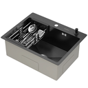 Ver mais imagens de Kit Cuba Gourmet Mônaco Preto Aço Inox 304 e Torneira Gourmet Tóquio Grafite Goldenx