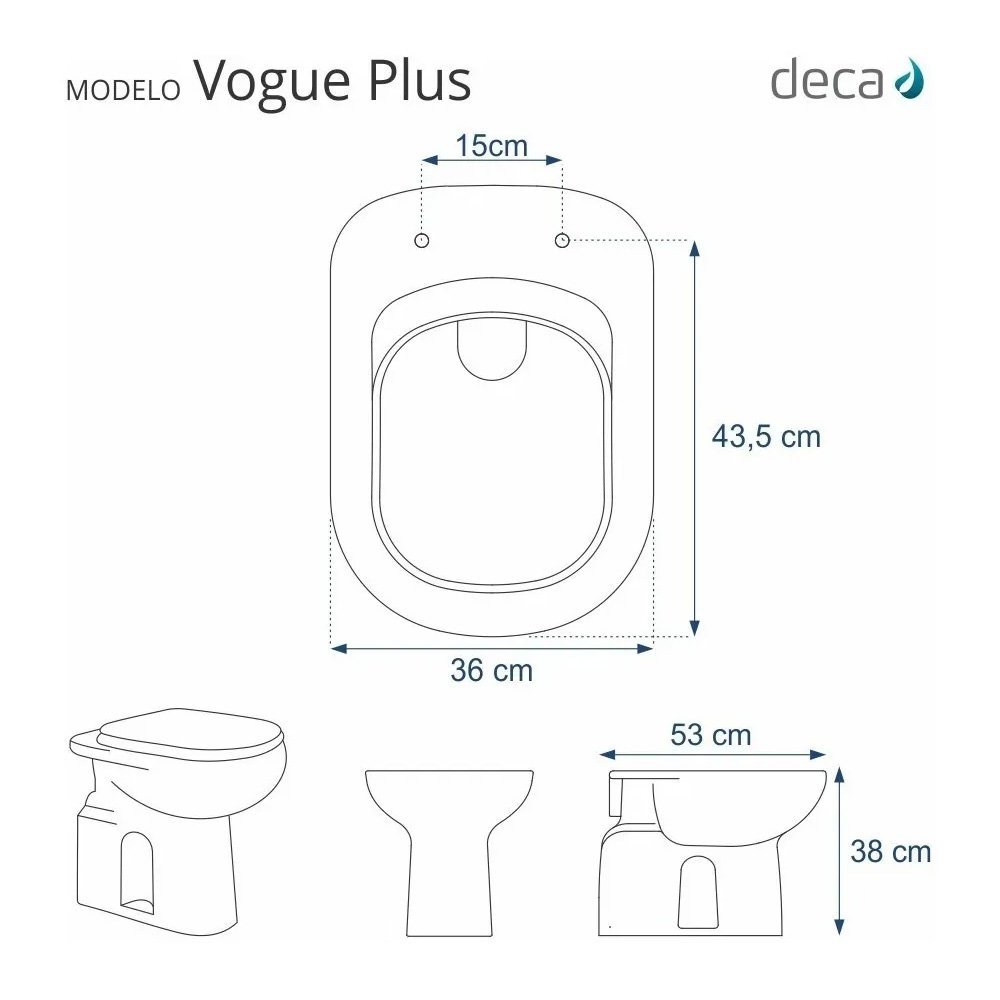 Assento Sanitário Vogue Plus Branco - 2