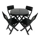 Ver imagem 4 de Conjunto 1 Mesa 4 Cadeira Dobrável Plástico Bar Varanda Açaí Cor:branco