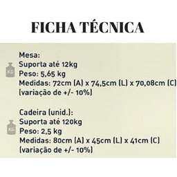 Conjunto 1 Mesa 4 Cadeira Dobrável Plástico Bar Varanda Açaí Cor:branco - 2