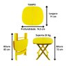 Conjunto 1 Mesa 4 Cadeira Dobrável Plástico Bar Varanda Açaí Cor:branco - 3