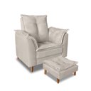 Ver imagem 2 de Poltrona para Quarto de Bebê Amamentação Confortavel com Puff Fibras Macias Bege