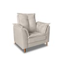 Ver imagem 3 de Poltrona para Quarto de Bebê Amamentação Confortavel com Puff Fibras Macias Bege