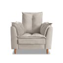 Ver imagem 4 de Poltrona para Quarto de Bebê Amamentação Confortavel com Puff Fibras Macias Bege