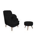 Ver imagem 1 de Kit Amamentação Poltrona, Puff e Almofada Suede Preto Dominic Decor Lille