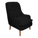 Ver imagem 3 de Kit Amamentação Poltrona, Puff e Almofada Suede Preto Dominic Decor Lille