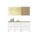 Ver imagem 1 de Cozinha Completa Rainha CZ435 6 Portas 5 Gavetas MDF Branca e Nature Nesher Móveis