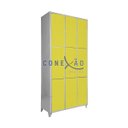Ver imagem 1 de Armário Roupeiro De Aço Vestiário Academia 9 Portas Amarelo