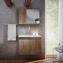 Ver imagem 2 de Gabinete Suspenso para Banheiro com Cuba e Espelheira 2 Portas Madri Slin Gaam Móveis