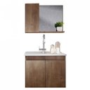 Ver imagem 1 de Gabinete Suspenso para Banheiro com Cuba e Espelheira 2 Portas Madri Slin Gaam Móveis