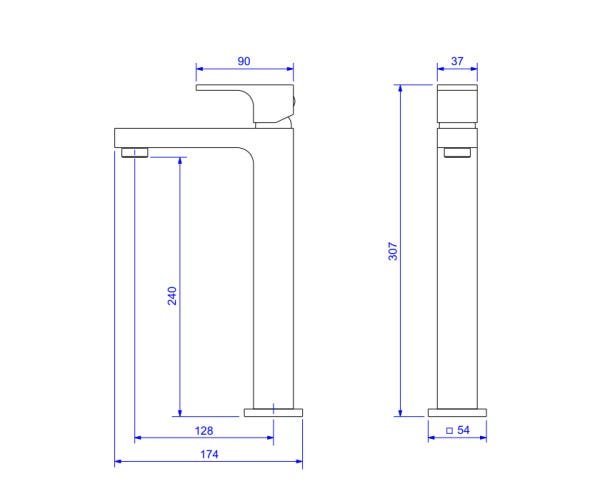 Misturador Monocomando de Mesa para Lavatório Unic Bica Alta Gold Matte - Deca - 2