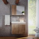 Ver imagem 2 de Gabinete Suspenso para Banheiro com Cuba e Espelheira 2 Portas Madri Slin Gaam Móveis