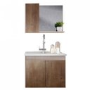 Ver imagem 1 de Gabinete Suspenso para Banheiro com Cuba e Espelheira 2 Portas Madri Slin Gaam Móveis