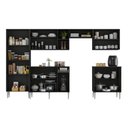 Ver imagem 4 de Armário Cozinha Modulada Completa 298cm Pequim Top Multimóveis Mp3768 Preto