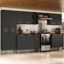 Ver imagem 1 de Armário Cozinha Modulada Completa 298cm Pequim Top Multimóveis Mp3768 Preto