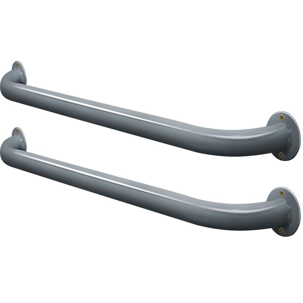 Kit 02 Alças Barras de Apoio para Banheiro Auxilio Idoso Deficiente em Aço Mali 40cm - Prata - 1