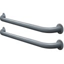 Ver imagem 1 de Kit 02 Alças Barras de Apoio para Banheiro Auxilio Idoso Deficiente em Aço Mali 40cm - Prata