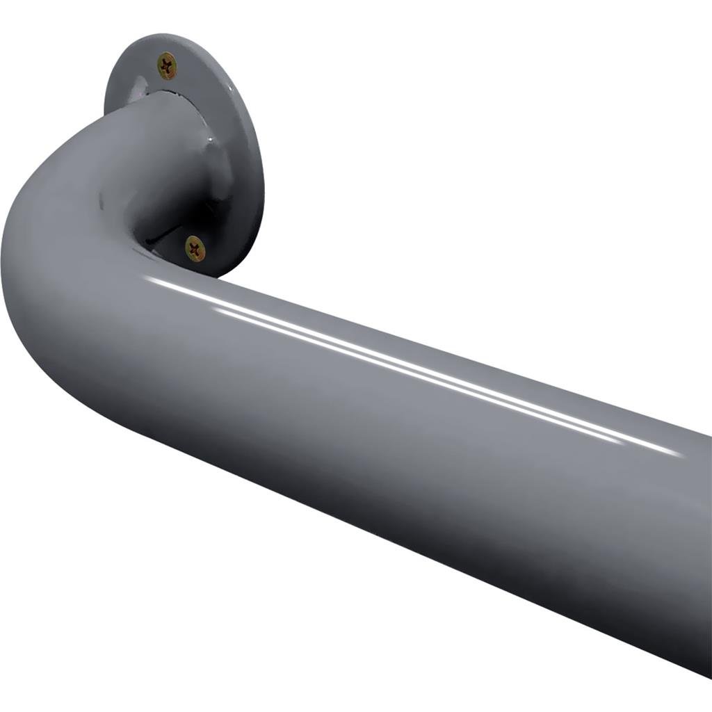 Kit 02 Alças Barras de Apoio para Banheiro Auxilio Idoso Deficiente em Aço Mali 40cm - Prata - 3