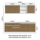 Ver imagem 4 de Armário de Cozinha Completa 240cm Branco/Rustic Glamy Madesa 06