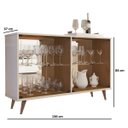 Ver imagem 3 de Cristaleira Espelhada Horizontal Jb 4011 Off White com Caramelo