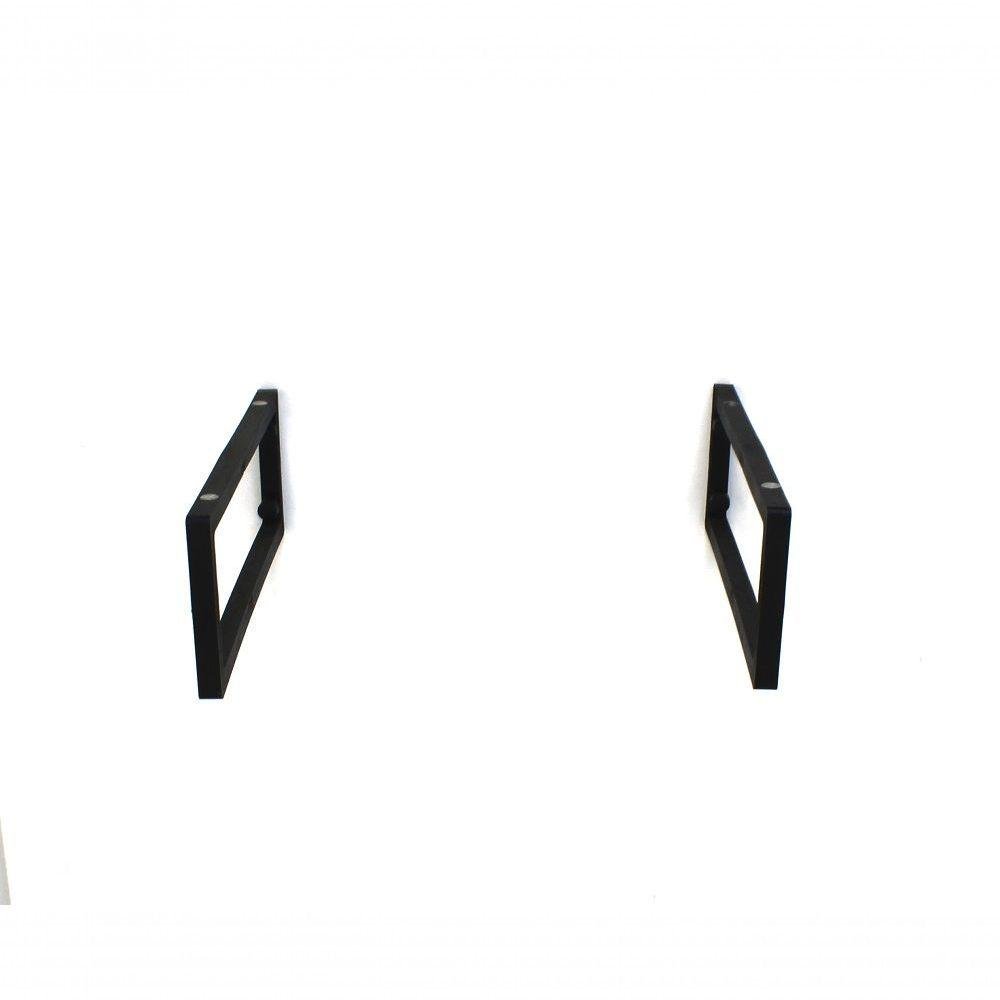 Kit Cuba de Vidro Quadrada com Tampo e Suporte Preto - 2