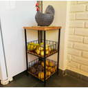 Ver imagem 3 de Fruteira de Chão 70cm – Cesto Organizador de Frutas e Legumes para Cozinha