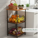 Ver imagem 2 de Fruteira de Chão 70cm – Cesto Organizador de Frutas e Legumes para Cozinha