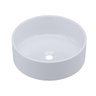 Cuba de Apoio Redonda em Cerâmica para Banheiro Modelo Milão - Branco - 1