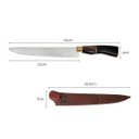 Ver imagem 4 de Faca Artesanal Aço Inox 9 Polegadas Cabo Chifre Bronze Trabalhado