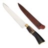 Faca Artesanal Aço Inox 9 Polegadas Cabo Chifre Bronze Trabalhado - 1