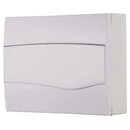Quadro de Distribuição de Sobrepor 12 Din ou 8 Nema Tramontina com Porta Branca Tramontina - 1
