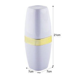 Suporte Porta Escova e Creme Dental Com Tampa Detalhe Dourado - Branco-Dourado - 2