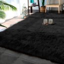 Ver imagem 1 de Tapete de Quarto Felpudo Aconchego Retangular 200x240cm Casen Cor: Preto