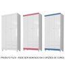 Guarda Roupa Infantil 3 Portas 2 Gavetas Branco Azul - 2