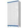 Guarda Roupa Infantil 3 Portas 2 Gavetas Branco Azul - 6